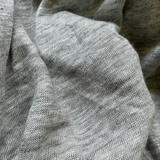 Chambray grey jersey linen 150gsm